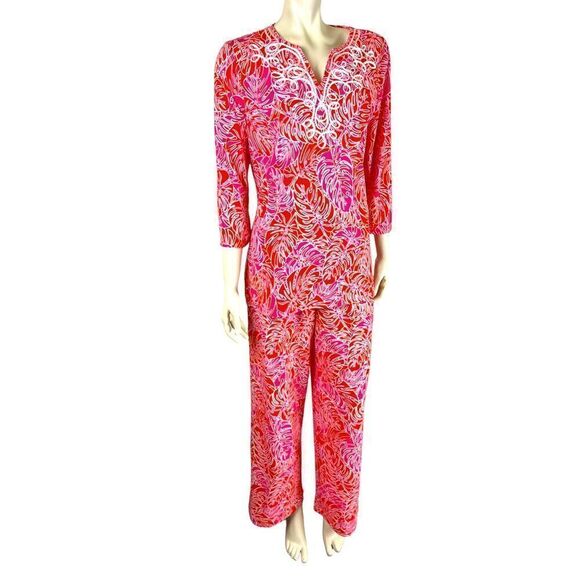 Island Republic Vibrant Floral Tunic/Pant Set Like New Condition Size Medium - Picture 10 of 14